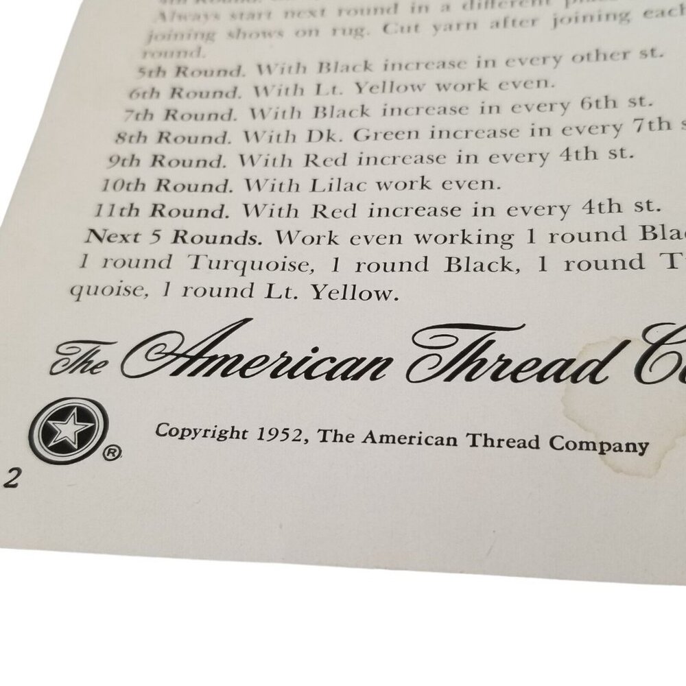 Star Rug Book 1952 Crocheted Rugs Star Rug Book 93 American Thread Company - Picture 4 of 11